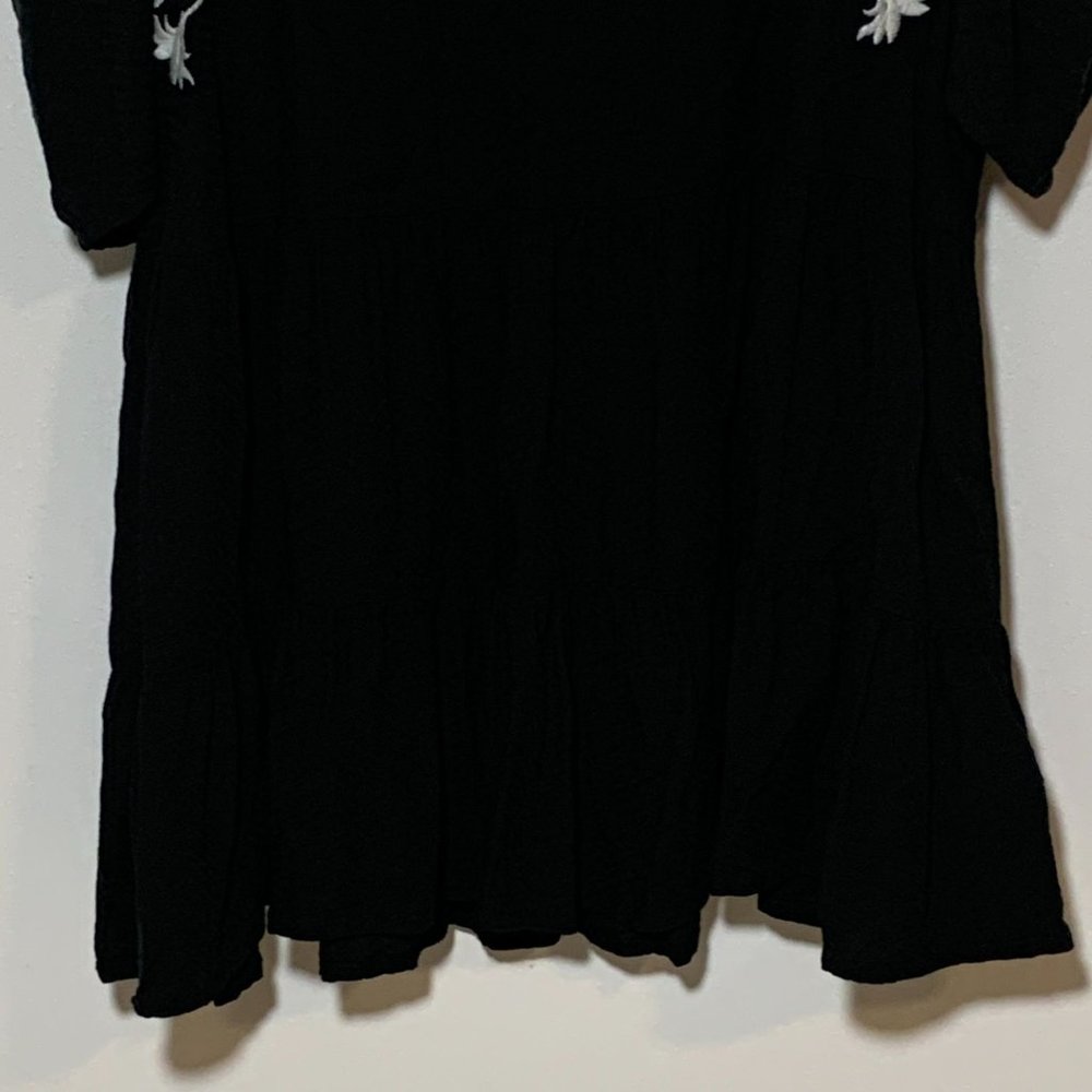 Xhilaration Embroidered Black Cold Should Top Size S - Picture 6 of 12